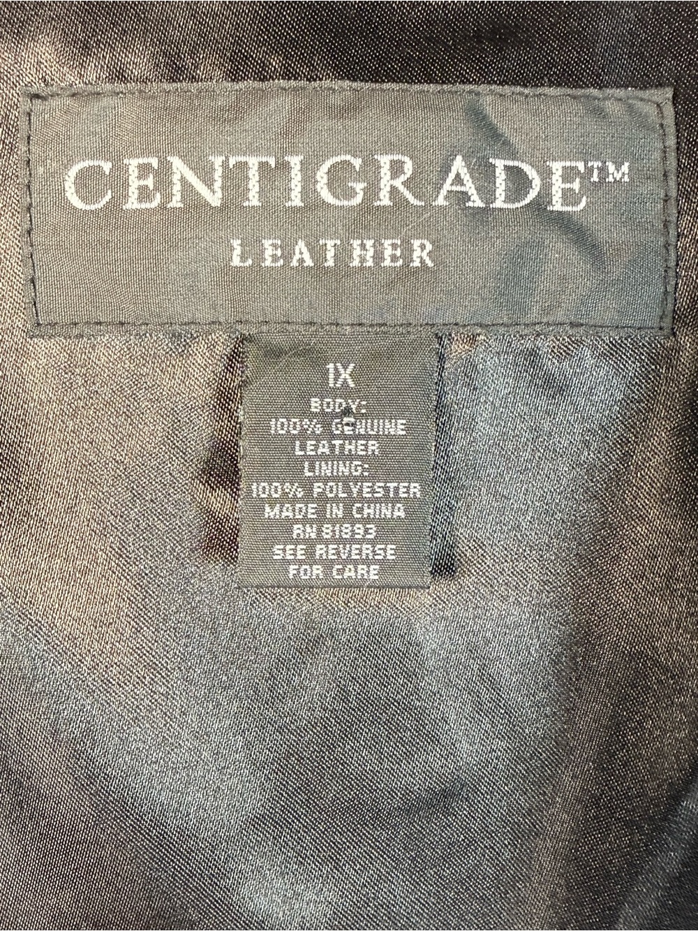 Centigrade Black Genuine Leather Zip Car Coat Women’s Plus Size 1X Y2K Classic - Picture 7 of 12